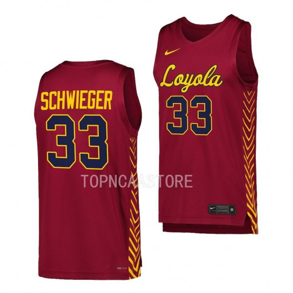 Ben Schwieger Loyola Chicago Ramblers #33 Maroon Replica Basketball Jersey
