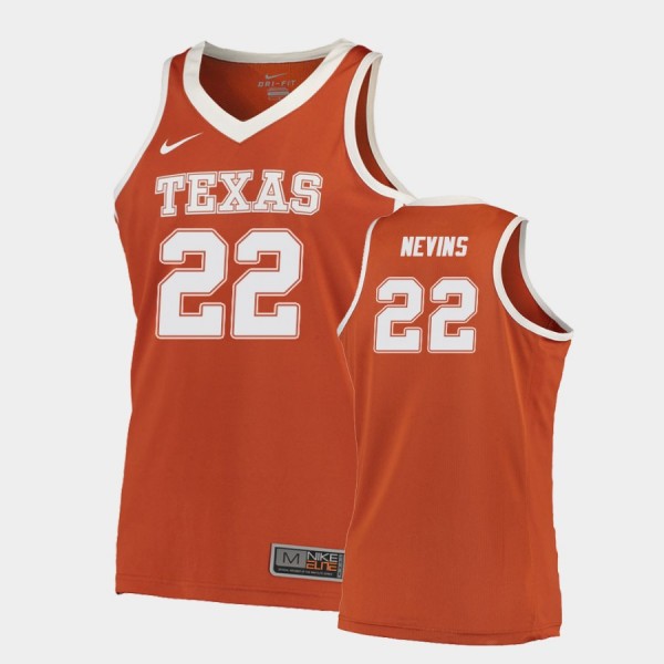 Texas Longhorns Blake Nevins Orange Road College Basketball Jersey