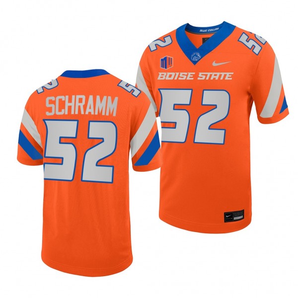 DJ Schramm Boise State Broncos Untouchable Game Football Jersey Men's Orange #52 Uniform