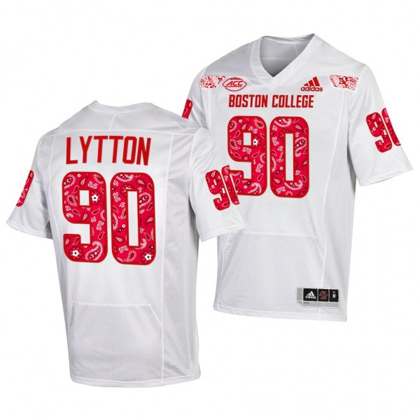 Boston College Eagles Connor Lytton 90 White Jerse...