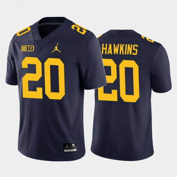 Michigan Wolverines Brad Hawkins Navy Home Game Je...