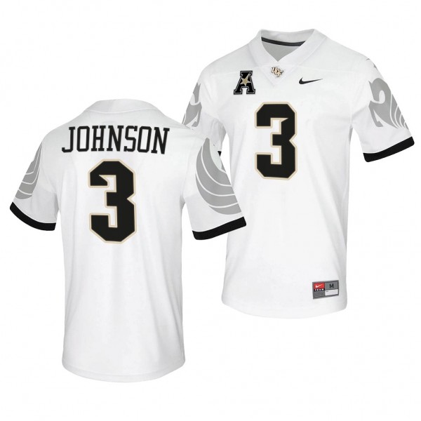 UCF Knights Brandon Johnson #3 White College Footb...