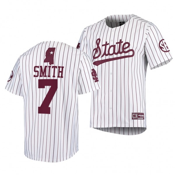 Brandon Smith Mississippi State Bulldogs 2022 College Baseball Men Jersey - White