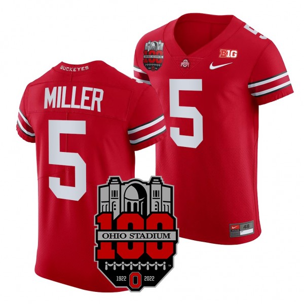 Braxton Miller 1922-2022 Ohio State Buckeyes 100th Year Stadium Anniversary Big Ten MVP Jersey Scarlet