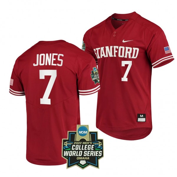 Stanford Cardinal Cardinal 2022 College World Series Brock Jones Men Jersey