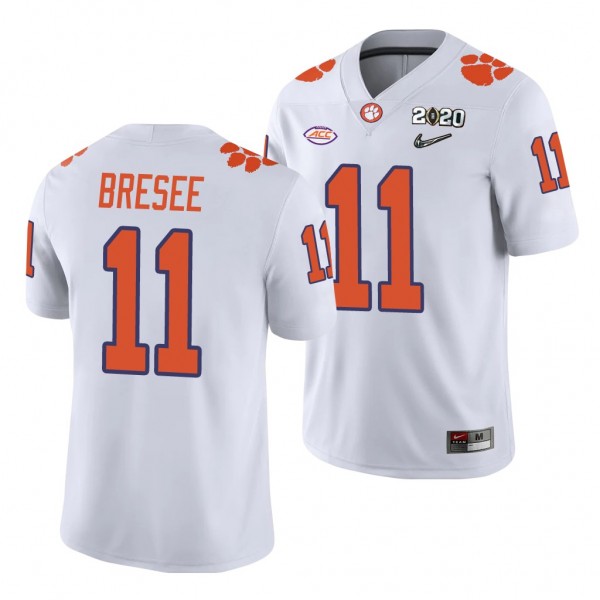 Clemson Tigers Bryan Bresee White 2020 College Football Men's Playoff Game Jersey