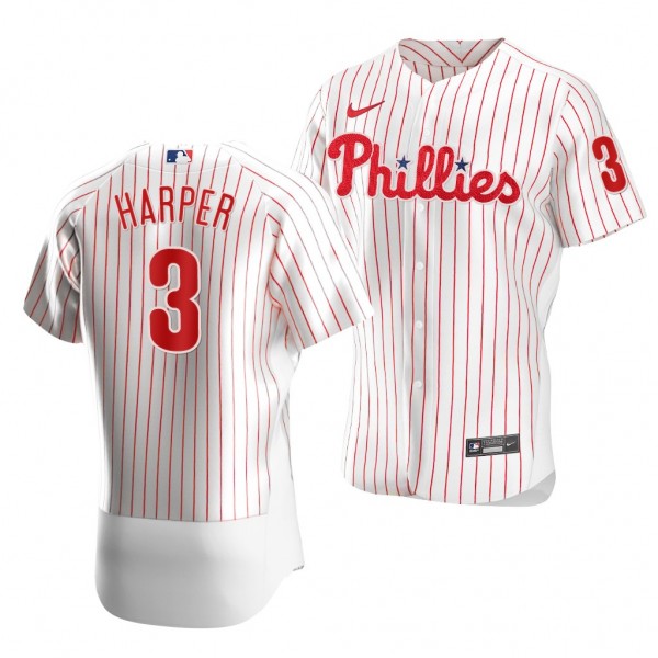 Bryce Harper Philadelphia Phillies #3 White Authen...