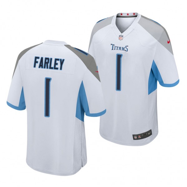 Caleb Farley Tennessee Titans 2021 NFL Draft Game White Jersey Men's