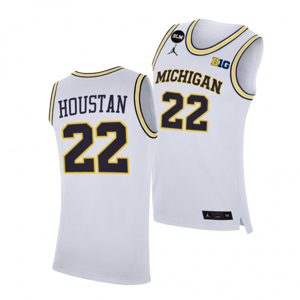 Michigan Wolverines Caleb Houstan #22 White Home J...