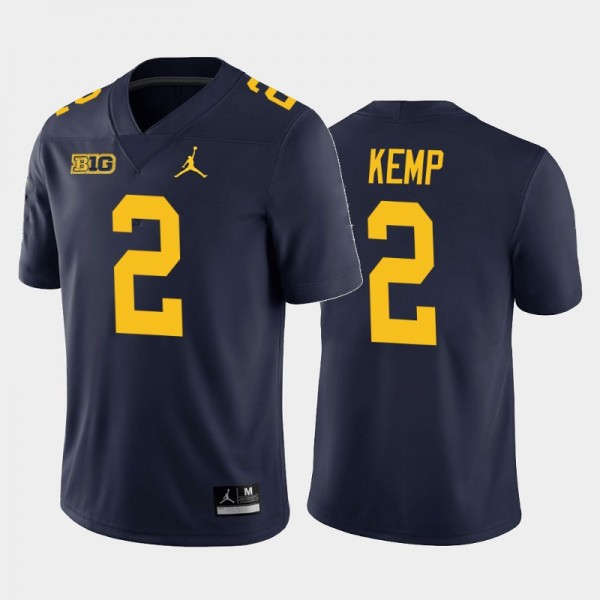 Michigan Wolverines Carlo Kemp Navy Home Game Jers...