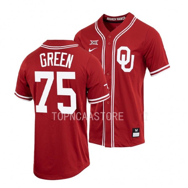 Oklahoma Sooners Cayden Green Baseball Shirt Crims...