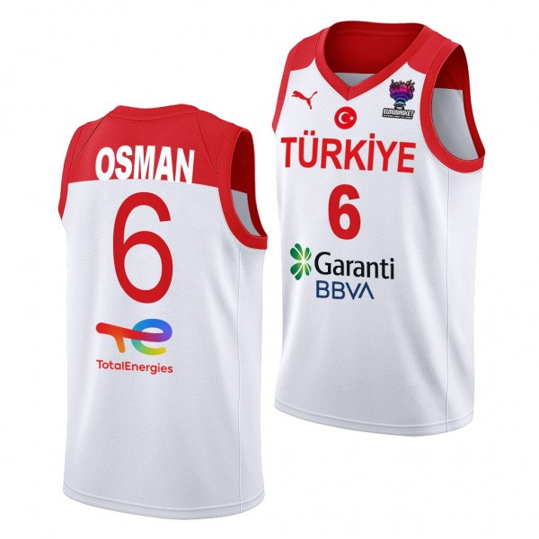 Cedi Osman Turkey FIBA EuroBasket 2022 White #6 Je...