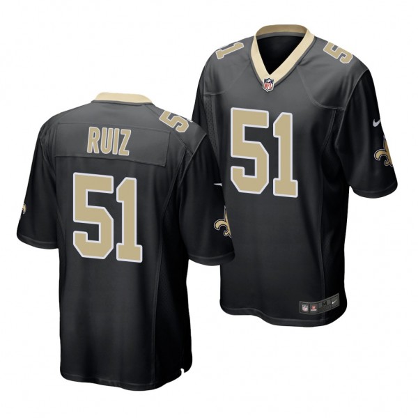 New Orleans Saints Cesar Ruiz Black 2020 2020 NFL Draft Men's Game Jersey
