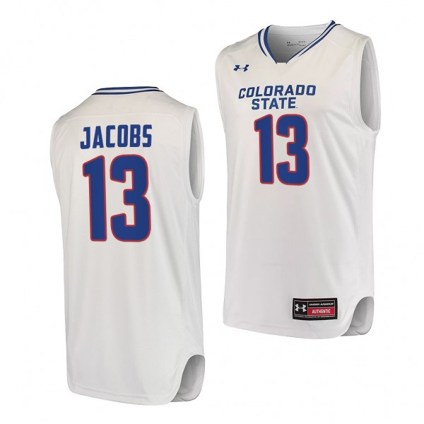 Colorado State Rams Chandler Jacobs #13 White Jers...