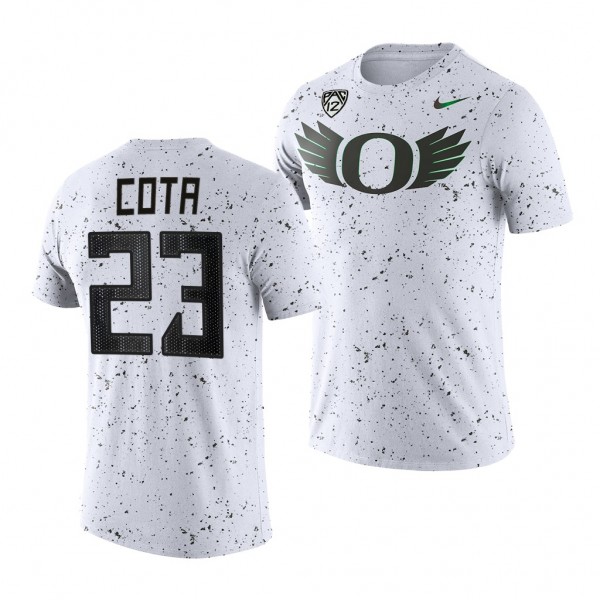 Chase Cota T-Shirt Oregon Ducks #23 White Eggshell...