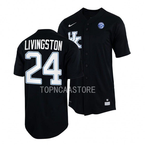 Chris Livingston Kentucky Wildcats #24 Black Baseb...