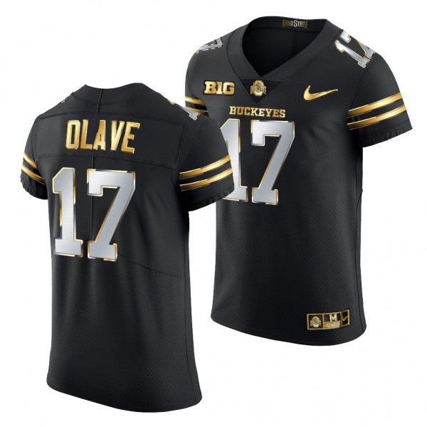 Ohio State Buckeyes Chris Olave Black Golden Edition Authentic Jersey 2020-21