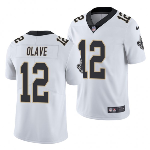 New Orleans Saints #12 Chris Olave Jersey 2022 NFL Draft White Men Limited Uniform