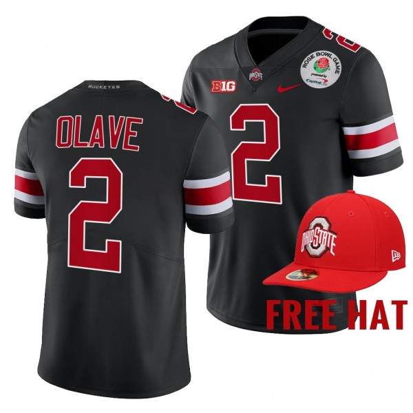 Ohio State Buckeyes Chris Olave 2022 Rose Bowl Bla...