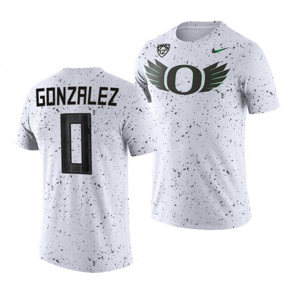 Christian Gonzalez T-Shirt Oregon Ducks #0 White E...