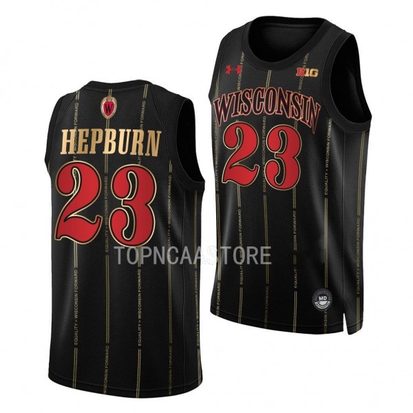 Chucky Hepburn 2022-23 Wisconsin Badgers By the Players Alternate Basketball Jersey Black