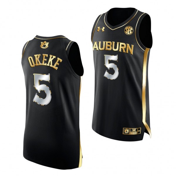 Auburn Tigers Chuma Okeke #5 Black Golden Edition ...