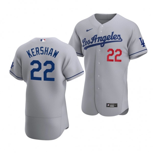 Clayton Kershaw Los Angeles Dodgers #22 Gray Authentic Road Jersey