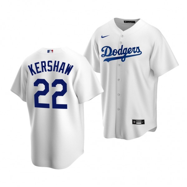Los Angeles Dodgers Clayton Kershaw 2022 Replica White #22 Jersey Home