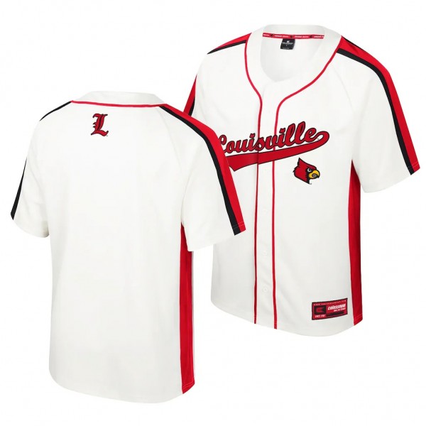 Louisville Cardinals Ruth Button-Up Cream Baseball...
