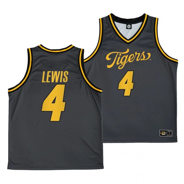 Curt Lewis Missouri Tigers #4 Anthracite Alternate...
