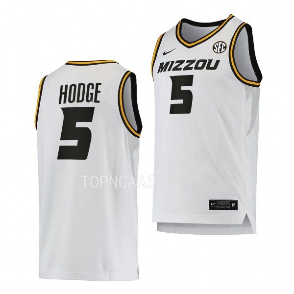 D'moi Hodge Missouri Tigers #5 White Home Basketba...