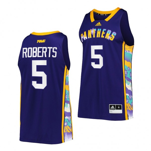 Prairie View A&M Panthers Honoring Black Excellence D'Rell Roberts #5 Purple Replica Basketball Jersey
