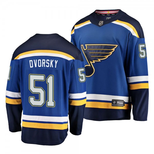 2023 NHL Draft Dalibor Dvorsky St Louis Blues #51 Blue Home Breakaway Player Jersey