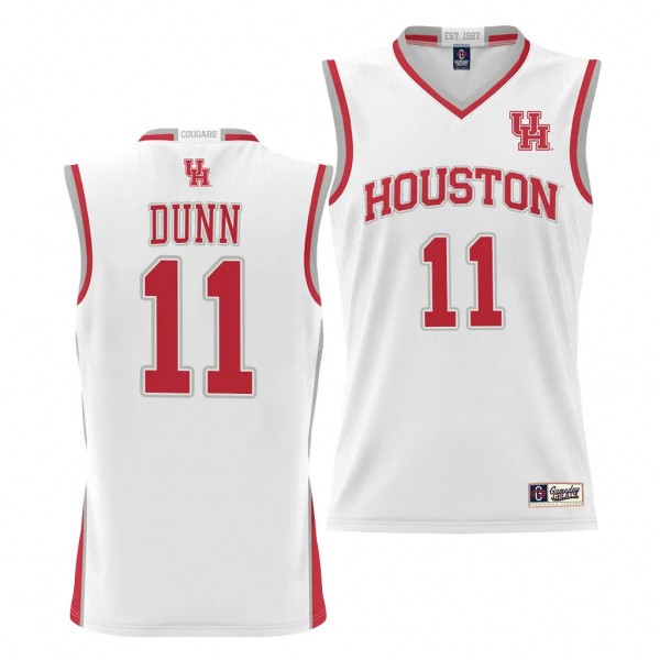Damian Dunn Houston Cougars #11 White NIL Basketba...