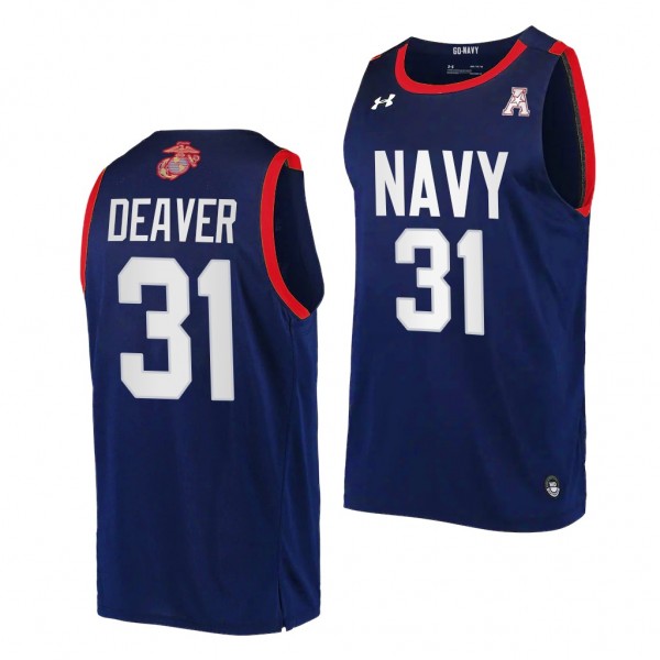 Daniel Deaver #31 Navy Midshipmen 2022 Fly Navy USMC Semper Fi Navy Jersey