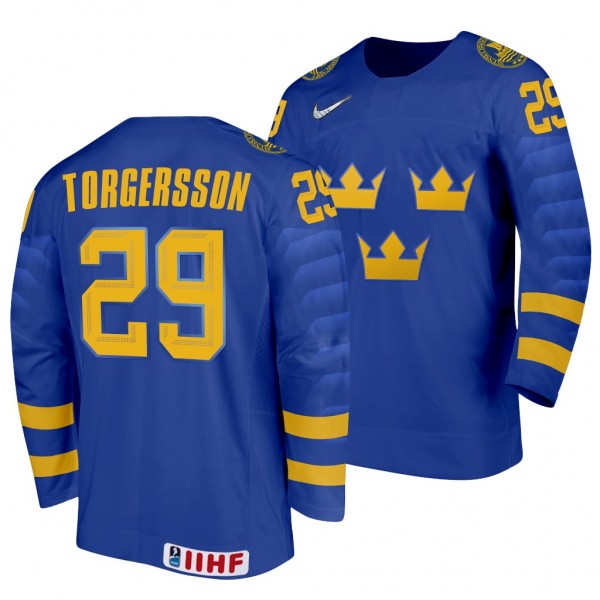 Sweden Hockey Daniel Torgersson Blue 2022 IIHF Wor...