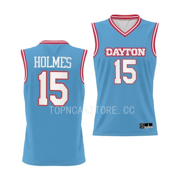DaRon Holmes #15 Dayton Flyers NIL Basketball Replica Jersey 2022-23 Chapel Blue