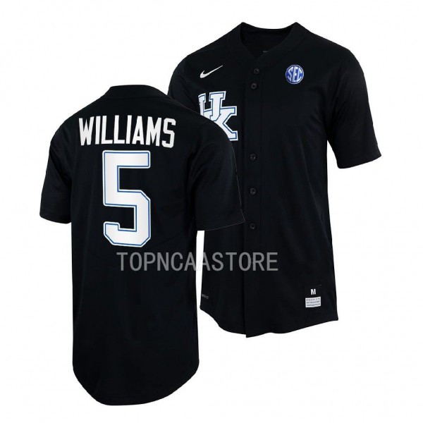 Darren Williams Kentucky Wildcats #5 Black Basebal...