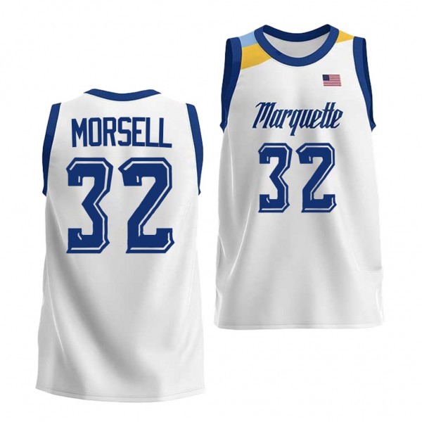 Darryl Morsell #32 Marquette Golden Eagles 2022 College Basketball White Jersey