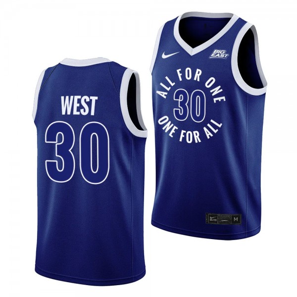 Xavier Musketeers All For One David West #30 Blue Basketball Jersey Men's