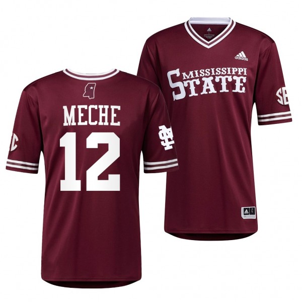 Mississippi State Bulldogs Maroon College Baseball Davis Meche Men Jersey