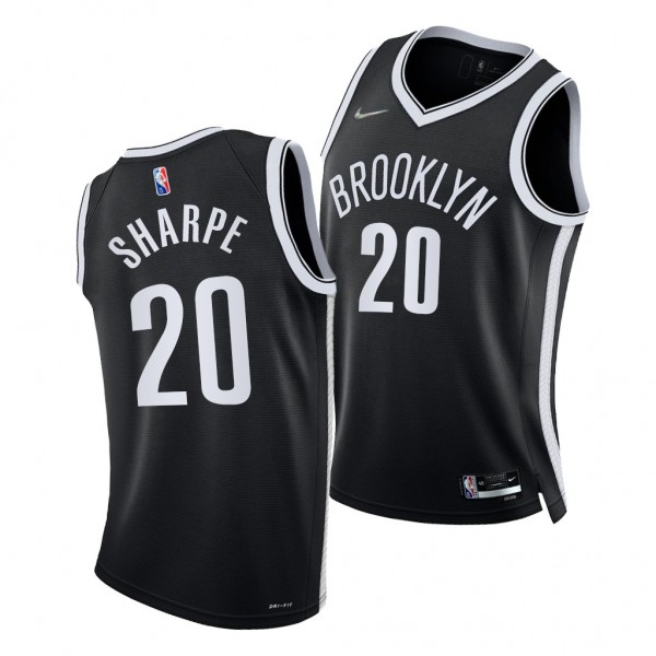 2021 NBA Draft DayRon Sharpe #20 Nets Diamond 75th Season Black Jersey Icon Edition