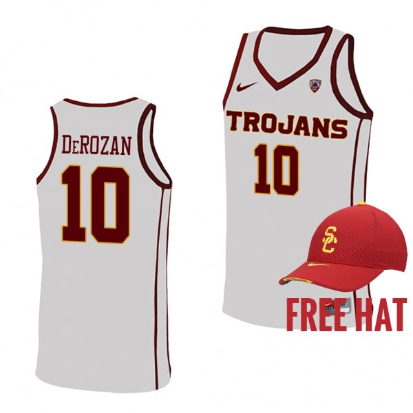 DeMar DeRozan #10 USC Trojans College Basketball Free Hat White Jersey