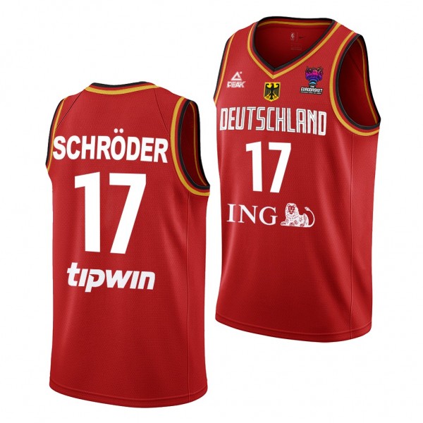 FIBA EuroBasket 2022 Germany Dennis Schroder Red #...
