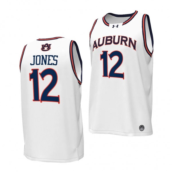 Denver Jones #12 Auburn Tigers Replica Basketball Jersey 2023-24 White