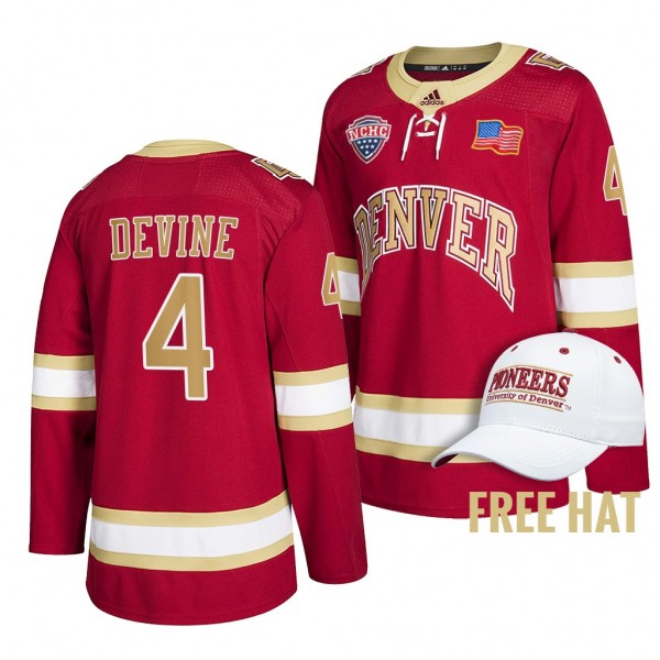 Jack Devine Denver Pioneers 4 Crimson College Hock...