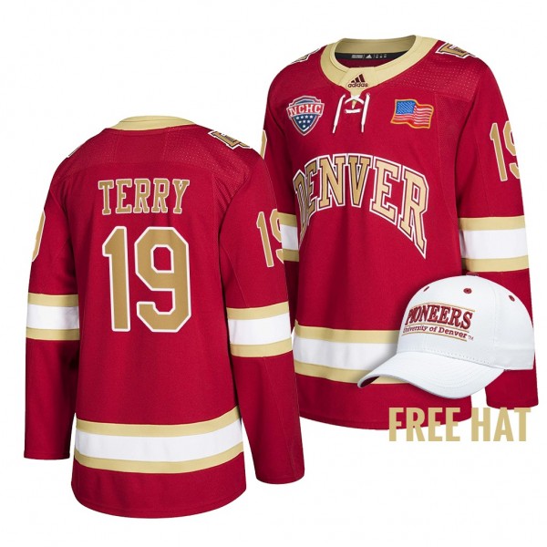 Troy Terry Denver Pioneers 19 Crimson College Hock...