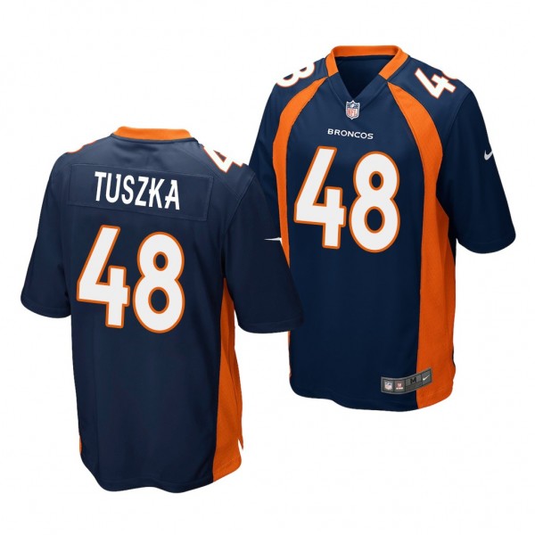 Denver Broncos Derrek Tuszka Navy 2020 NFL Draft M...