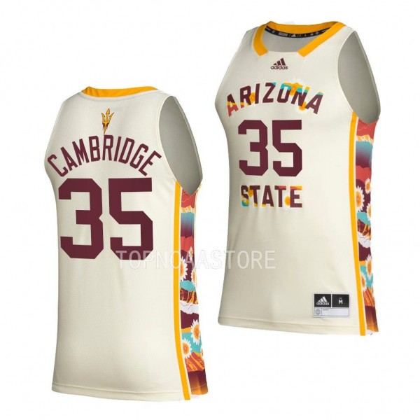 Arizona State Sun Devils Devan Cambridge White #35 Honoring Black Excellence Jersey BHE basketball