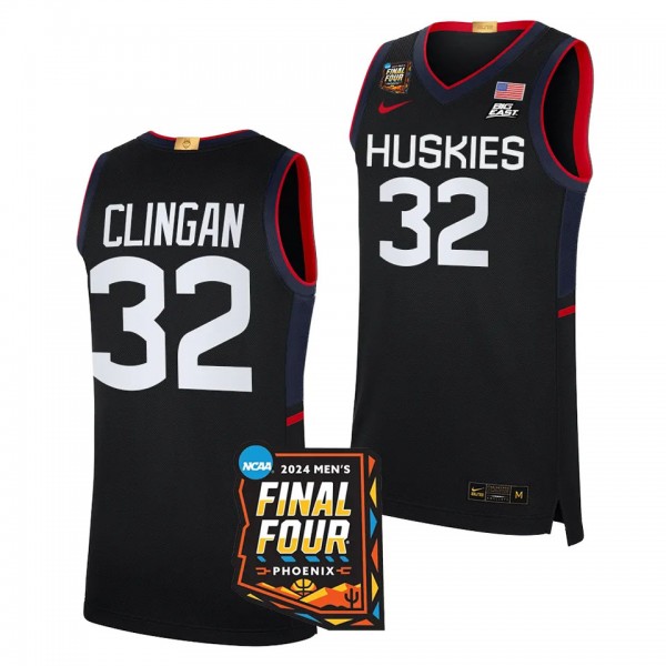 Donovan Clingan UConn Huskies #32 Navy 2024 NCAA M...